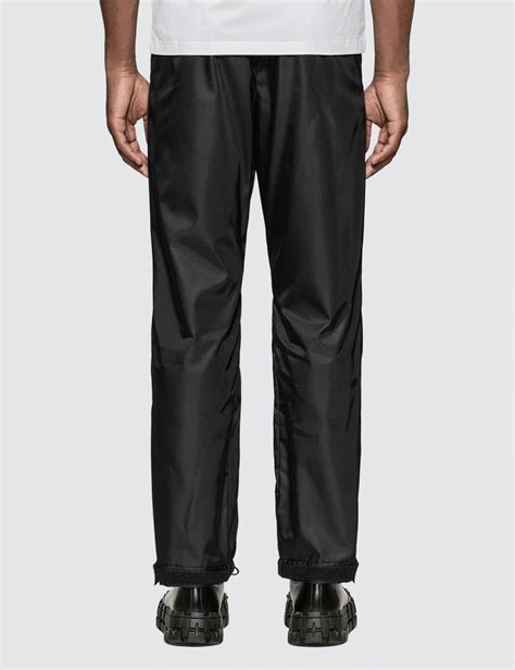 prada black nylon track pants